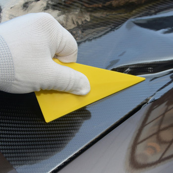 EHDIS 3/6/9 бр. Тониращо фолио за прозорци Ракел Шпатула Винилова обвивка от въглеродни влакна Жълт пластмасов скрепер Стикер за детайли на автомобила Комплект инструменти