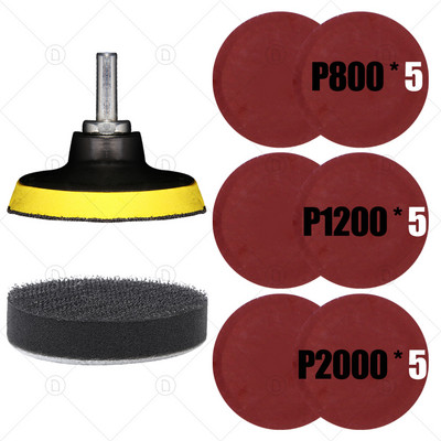 3-tolline ümmargune liivapaber lihvimiskettad liivapaber veskile auto poleerimiseks Lihvija poleerimisalused 800/1500/2000/3000/5000