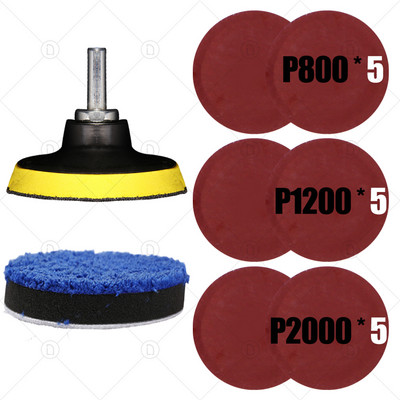 3-tolline ümmargune liivapaber lihvimiskettad liivapaber veskile auto poleerimiseks Lihvija poleerimisalused 800/1500/2000/3000/5000
