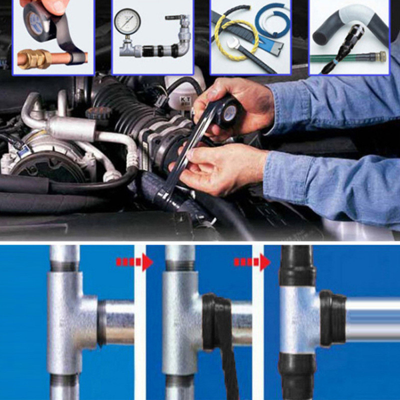 Itin tvirto pluošto vandeniui atspari silikoninė juosta, stabdanti nuotėkius sandarinimo juostos taisymo efektyvumas savaime užsifiksuojanti juosta Lipni sandarinimo juosta 1,5 m 3 m