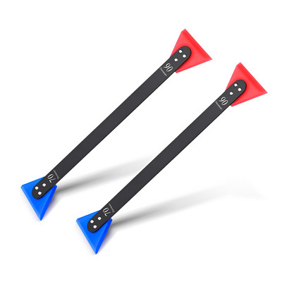 FOSHIO Racletă din cauciuc cu dublu cap, metal, mâner lung, ștergător de apă pentru curățarea parbrizului, racletă de gheață, instrument de film pentru nuanțare geamuri auto