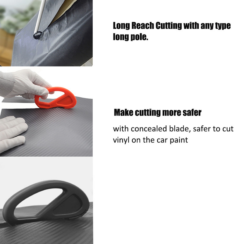 TOFAR Fibră de carbon Vinyl Wrap Tools Kit Film de nuanțare a ferestrelor Racletă din pâslă din piele de căprioară Autocolante pentru mașină Cutter Race Razor pentru curățare