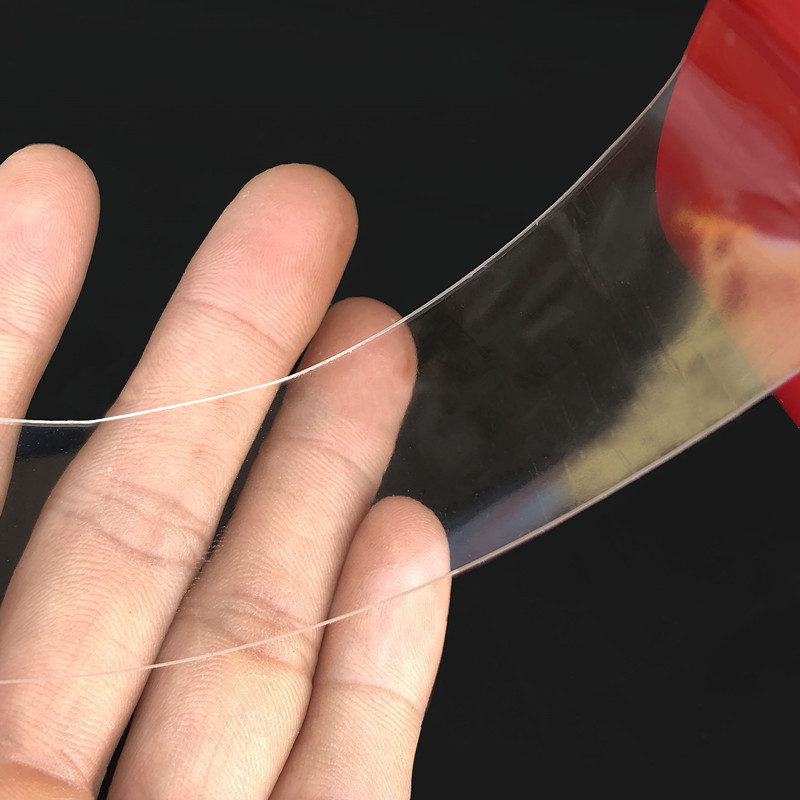 5/10/15/20mm Bandă cu două fețe din silicon roșu, transparent, fără urme, autocolante adezive pentru stilul mașinii, acasă, perete, ecran LCD, telefon