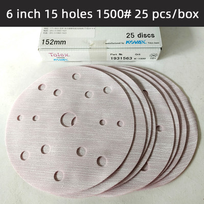 25 buc KOVAX 6 inch Hârtie moale mată Vopsea auto Suprafață Frumusețe Lustruit Hârtie șmirghel rotundă, autoadeziv, 150 mm
