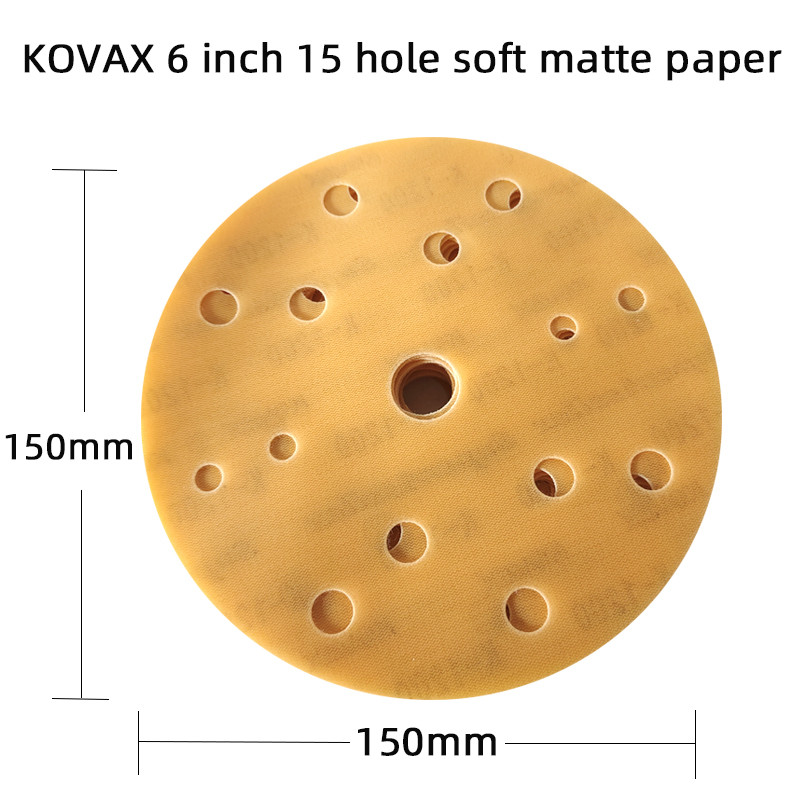 25 buc KOVAX 6 inch Hârtie moale mată Vopsea auto Suprafață Frumusețe Lustruit Hârtie șmirghel rotundă, autoadeziv, 150 mm