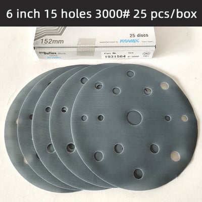 25 tk Jaapani KOVAX 6-tolline 15-auguline liivapaber ümmargune kuivlihvimine ja poleerimine autoabrasiiv 3000# kasutamiseks Tolex Buflex