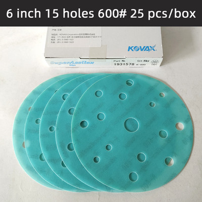 25 tk Jaapani KOVAX 6-tolline 15-auguline liivapaber ümmargune kuivlihvimine ja poleerimine autoabrasiiv 3000# kasutamiseks Tolex Buflex