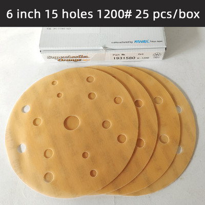 25 tk Jaapani KOVAX 6-tolline 15-auguline liivapaber ümmargune kuivlihvimine ja poleerimine autoabrasiiv 3000# kasutamiseks Tolex Buflex