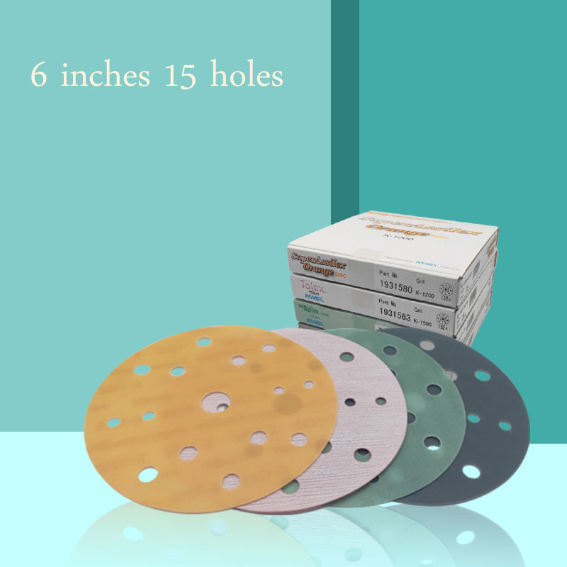 25 tk Jaapani KOVAX 6-tolline 15-auguline liivapaber ümmargune kuivlihvimine ja poleerimine autoabrasiiv 3000# kasutamiseks Tolex Buflex