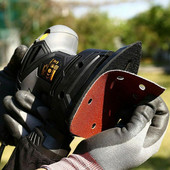 10 TK BOSCH PSM 100A alumiiniumoksiidhiire lihvimislehed Orbitaallihvija Detailid Palmipadjad Kettad Liivapaber Abrasiivpaber