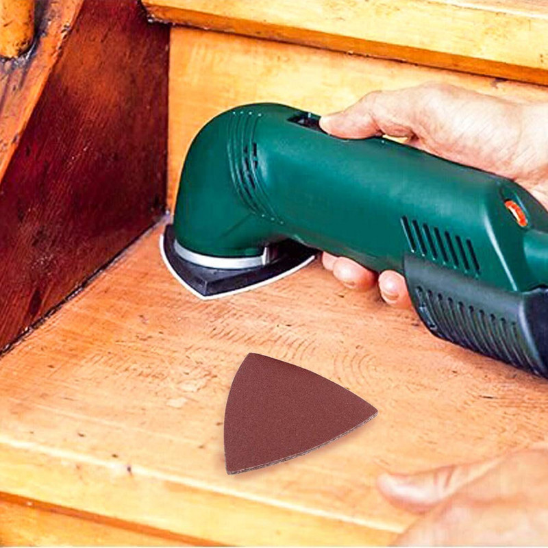 25 τμχ Τριγωνικό γυαλόχαρτο Hook & Loop 80*80mm Δίσκος λείανσης που ταιριάζει 3-1/8 ιντσών ταλαντευόμενα μαξιλάρια λείανσης πολλαπλών εργαλείων 40-2000 Grits