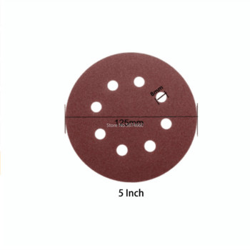 100/50 бр. 125 mm шкурка с кръгла форма шлифовъчни дискове Hook Loop Шлифовъчна хартия Полиращ лист Шкурка Шмиргел с 8 дупки Полираща подложка