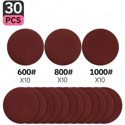 5-tollised liivapaberi lihvimiskettad 60-5000 teraga ümmargused flokeerivad liivapaberid lihvimisveski poleerimismasin autotööstuse puidu orbitaallihvija