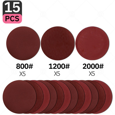 5-tollised liivapaberi lihvimiskettad 60-5000 teraga ümmargused flokeerivad liivapaberid lihvimisveski poleerimismasin autotööstuse puidu orbitaallihvija