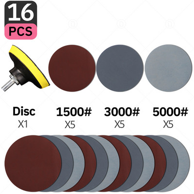 5-tollised liivapaberi lihvimiskettad 60-5000 teraga ümmargused flokeerivad liivapaberid lihvimisveski poleerimismasin autotööstuse puidu orbitaallihvija