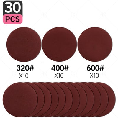 5-tollised liivapaberi lihvimiskettad 60-5000 teraga ümmargused flokeerivad liivapaberid lihvimisveski poleerimismasin autotööstuse puidu orbitaallihvija