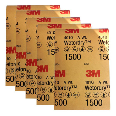 Set 5 bucăți șmirghel 3M Hârtie abrazivă cu granulație 1500/2000 Apă/Hârtii abrazive uscate