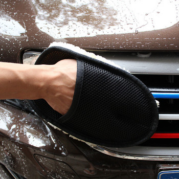 1 бр. Вълнени ръкавици за автомивка Плюшени вълнени ръкавици за почистване на автомобили с удебелена вълнена подплата Кадифени консумативи за автомивка