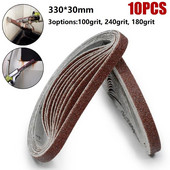 10 tk / komplekt 30x330 mm abrasiivne lihvlint puidu jaoks Pehme metalli lihvimiseks poleerimiseks 100-240 tera lihvimistarvikud