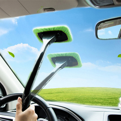 Kit de perie pentru curățarea geamurilor mașinii Instrument de spălare a parbrizului în interiorul interiorului ștergător de sticlă auto cu mâner lung Accesorii auto