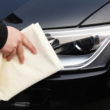 Кърпи за миене на автомобили от естествена кожа от дива коза Супер абсорбираща кърпа за почистване на домашни прозорци на автомобили, сушене и почистване Бързосъхнеща кърпа за миене на автомобили