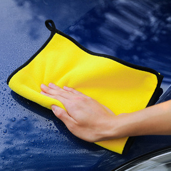 30x30/40/60CM Микрофибърна кърпа за автомивка Почистване на автомобили Сушеща кърпа Подгъване Кърпа за грижа за автомобила Детайли Кърпа за автомивка Почистване на автомобили