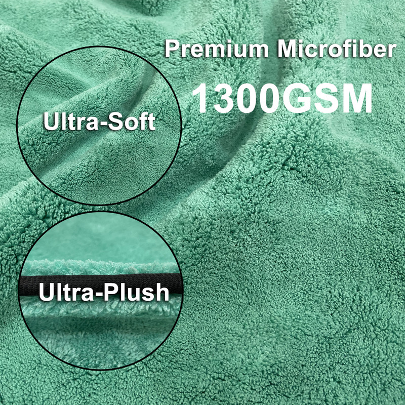 DetailingKing 1300GSM mikrokiust kuivatusrätik Professionaalne ülipehme autopesu puhastuslapiga rätikud autode detailide tegemiseks