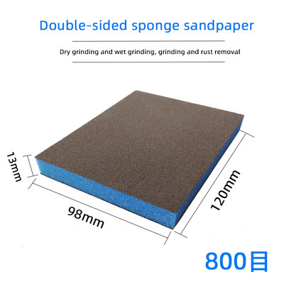 50 buc Sia Burete Bloc de nisip Dublu față Burete Hârtie șmirghel Metal Îndepărtare Rugina Model Mobilier Vopsea Mașină Finisaj Lustruire