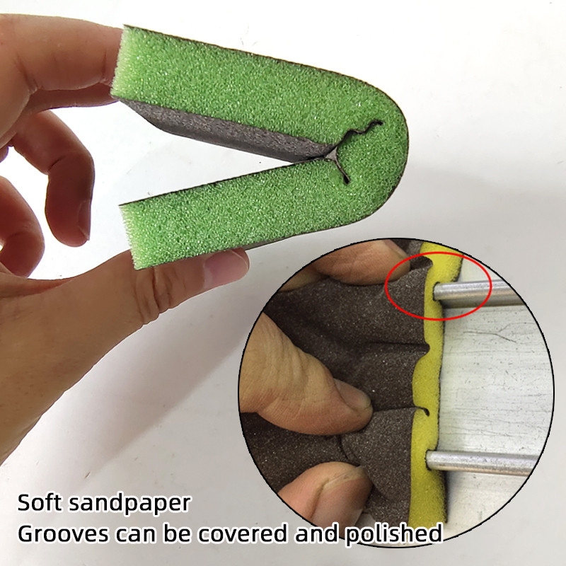 50 buc Sia Burete Bloc de nisip Dublu față Burete Hârtie șmirghel Metal Îndepărtare Rugina Model Mobilier Vopsea Mașină Finisaj Lustruire