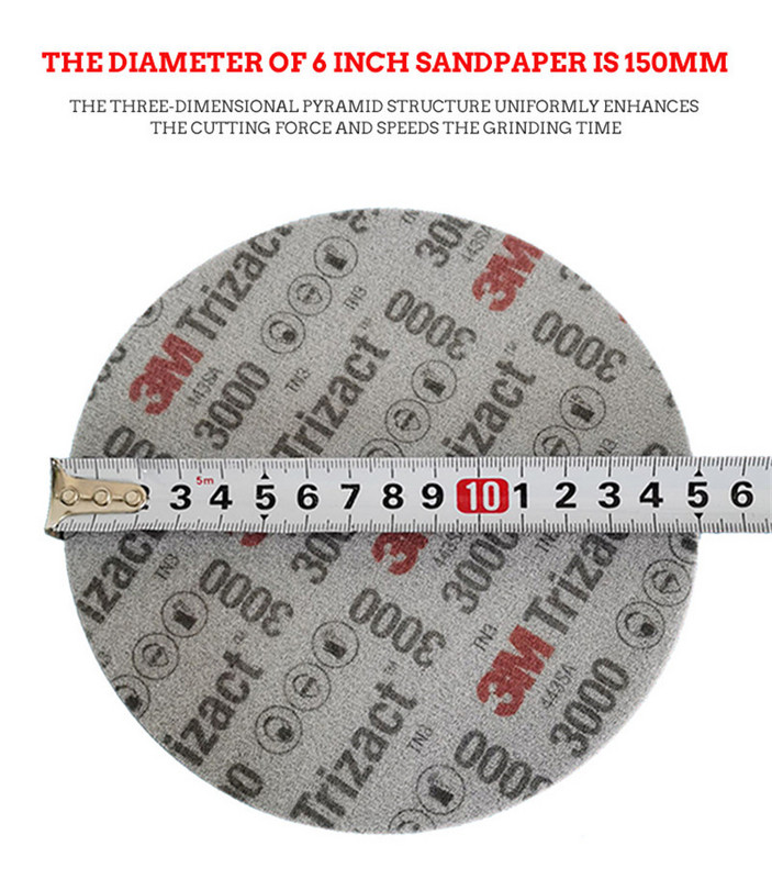 6-tolline 3m Trizact Orbital Sander poleerimisliivapaber P3000 autodele mõeldud lihvimisplokk vahtketas autovärvi viimistlus iluliivapaber