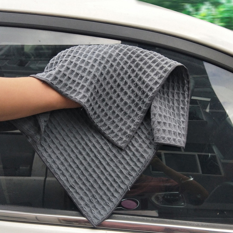 40x40cm autokuivatusriideid kaltsud Suure imavusega vahvlikkude klaas ja aken mikrokiust rätik Autopesutarvikud