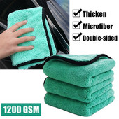 1200GSM paks pesurätik mikrokiust Kahepoolne korallfliisist autopuhastusrätikud Tugev vett imav kuivatuslapp