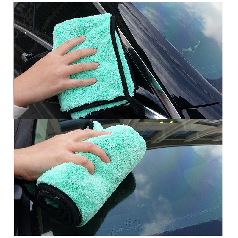 1200GSM paks pesurätik mikrokiust Kahepoolne korallfliisist autopuhastusrätikud Tugev vett imav kuivatuslapp