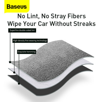 Микрофибърна кърпа Baseus за автоматично микрофибърна кърпа Детайли на автомобила Сушене Измиване Доставка Голям парцал Грижа за полиране на кола Почистваща кърпа