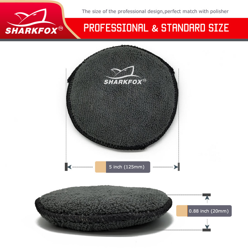Automobilio vaško kempinė 5 colių minkšta mikropluošto aplikatoriaus padas Rankinis poliravimo kempinė be kišenės tepimui Pašalinti vašką Auto Care