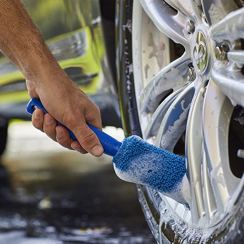 Autopesula Kaasaskantav mikrokiust rattarehvi veljehari Auto velgede pesupuhastus plastikust käepidemega autode pesupuhastusvahendid