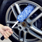 Perie de spălat Perie pentru roți din microfibră Mâner anti-alunecare Ușor de curățat Jante Spițe Butoaie și etrieri Perie de spălat anvelope
