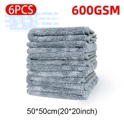 SEAMETAL 6/3/1 бр. Микрофибърна кърпа за кола 800GSM Супер абсорбираща кърпа за почистване на кола Подгъваща кърпа Автоматично пране Сушещи кърпи Парцали за детайли