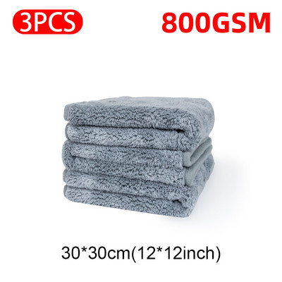 SEAMETAL 6/3/1 бр. Микрофибърна кърпа за кола 800GSM Супер абсорбираща кърпа за почистване на кола Подгъваща кърпа Автоматично пране Сушещи кърпи Парцали за детайли