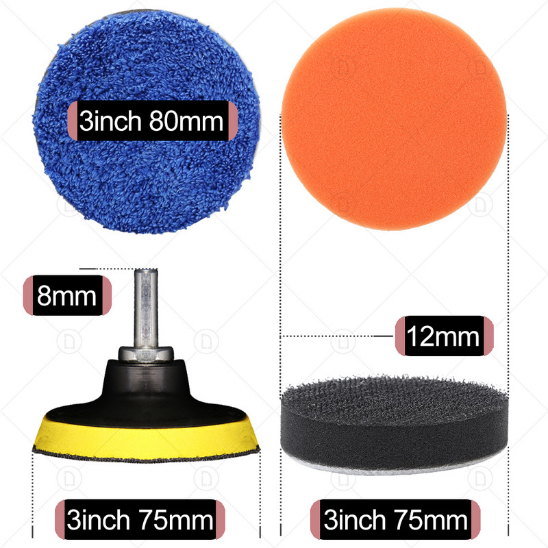 3 colių putplasčio kempinės poliravimo pagalvėlės automobilių šlifavimui.