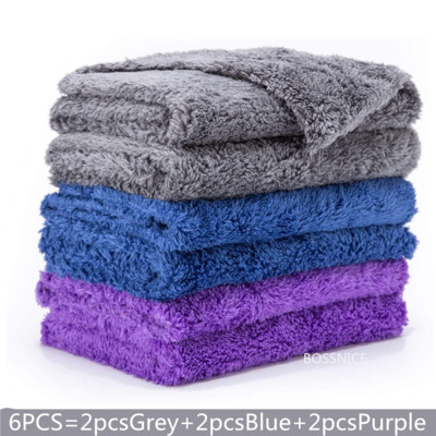 Bossnice 6 buc. prosop din microfibră de 16 inci pentru spălat auto mașini pentru lustruire și spălare detaliu prosop pentru uscare mașină cârpă pentru curățare profesională