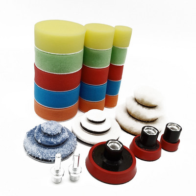 CDWTS 29 τεμ. 1/2/3 ιντσών Σφουγγάρι γυαλίσματος με κερί Μάλλινα μαξιλαράκια Πλάκα πίσω Γυάλισμα αυτοκινήτου για DA/RO Polisher