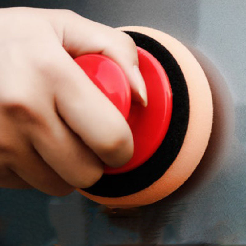 Car Wax Polish Pad Sponge Cleaning Foam Kit Terry Cloth Μαξιλαράκια εφαρμογής μικροϊνών με λαβή λαβής με στυλ αυτοκινήτου