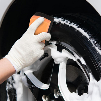 UUniversal апликатор за блясък на гуми Waxing Sponge Tire Meter Гумена полираща гъба Инструменти за почистване на автомобили Аксесоари за автоматично полиране