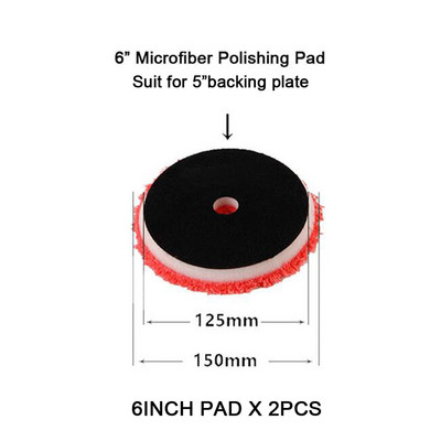 CDWTS 3/4/5/6/7 inch roată autoadezivă de lustruit din microfibră pentru polizor auto DA/RO/GA