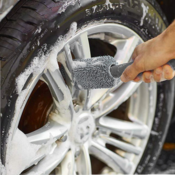 Πλύσιμο αυτοκινήτου Φορητό βούρτσα τροχού τροχού από μικροΐνες Καθαρισμός πλυσίματος τροχών αυτοκινήτου για αυτοκίνητο με πλαστική λαβή Εργαλεία καθαρισμού αυτοκινήτου