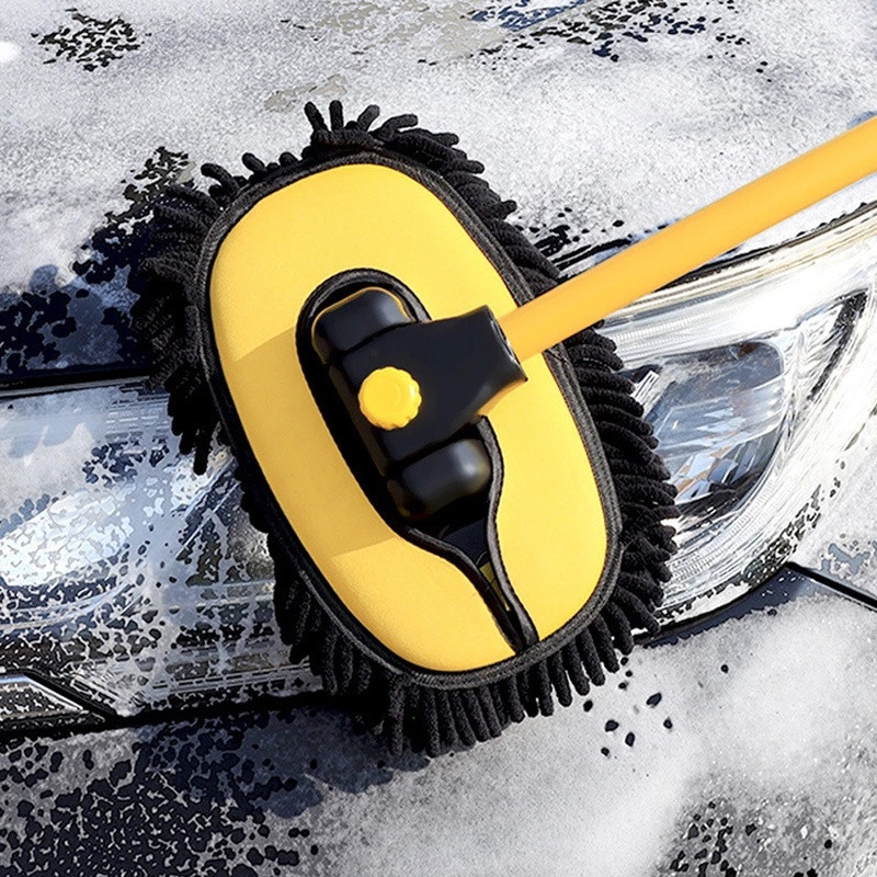 Mop telescopic pentru spălat mașină, mâner lung, cap de perie din chenilă, curățarea caroseriei mașinii, unelte pentru perie telescopică, accesorii auto