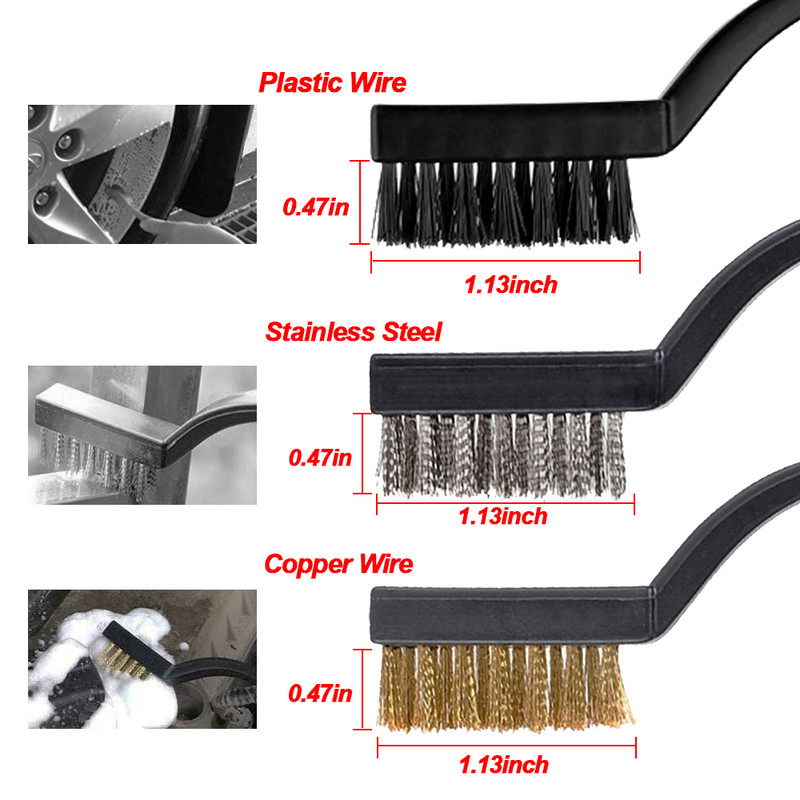 Detaļu urbšanas birste automašīnas riepu loka tīrīšanai Detaļu suku komplekts automašīnu ķīmiskajai tīrīšanai automašīnas salona ārējās tīrīšanas birstēm