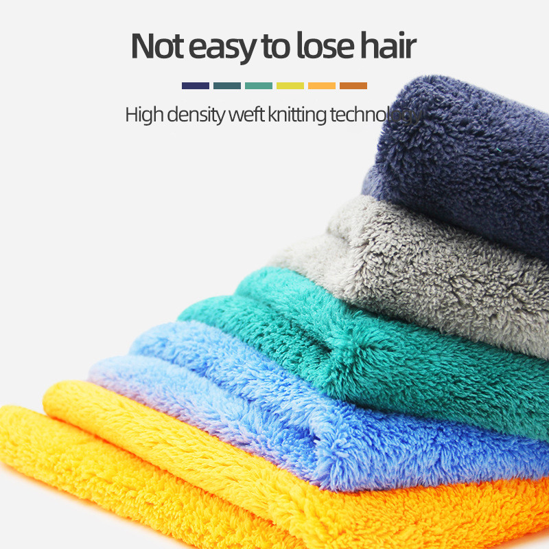 1 bucăți prosop de mașină din catifea coral, lavețe de curățare din microfibră, mai moale, foarte absorbant, pentru interiorul mașinii