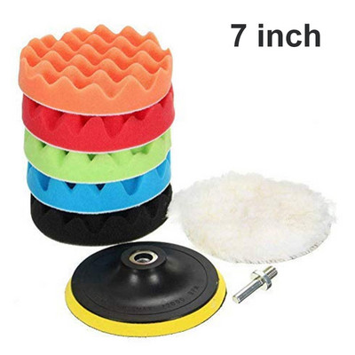 8 bucăți/set disc de lustruit auto-adeziv pentru lustruire cu ceară burete de lână disc de lustruit roți pentru mașină de lustruit burghiu 3/4/5/6/7 inch